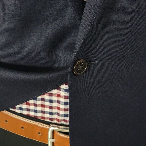 Lauren Ralph Lauren Men's Sport Coat Blazer Two Button Navy Twill Wool SLIM 42L - Picture 3 of 16